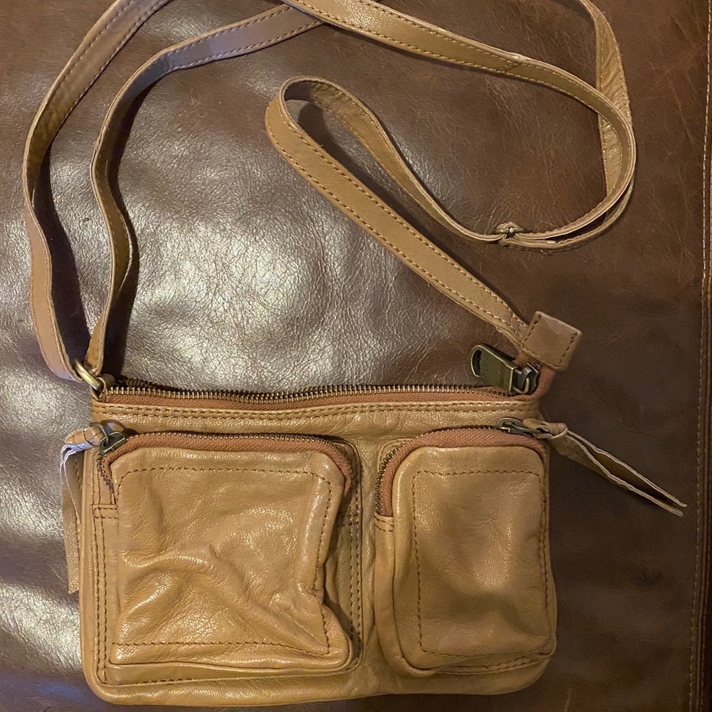 Marc New York small leather bag, taupe / tan